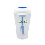 Salad Shaker with Fork and Dressing Container - Blue