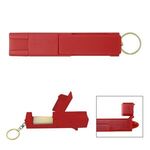 Sanitary Door Opener Touch Tool Keychain - Red