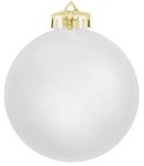 Satin Finished Round Shatterproof Ornaments - White