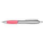 Satin Pen - Silver With Pink