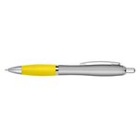 Satin Pen - Silver With Yellow
