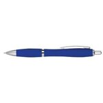 Satin Pen With Antimicrobial Additive - Blue With Blue