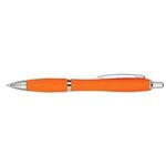 Satin Pen With Antimicrobial Additive - Orange With Orange