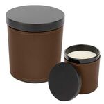Scented Candle With Leatherette Sleeve - Brown