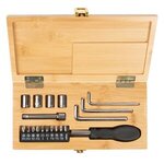 SCREWDRIVER KIT IN BAMBOO CASE