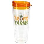 Seabreeze 22 oz Tritan™ Tumbler with Translucent Lid - Clear Orange