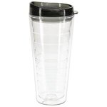 Seabreeze 22 oz Tritan Tumbler with Translucent Lid - Clear with Charcoal