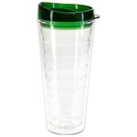 Seabreeze 22 oz Tritan Tumbler with Translucent Lid - Clear with Dark Green