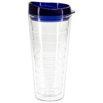 Seabreeze 22 oz Tritan Tumbler with Translucent Lid - Clear with Navy