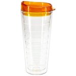 Seabreeze 22 oz Tritan Tumbler with Translucent Lid - Clear with Orange