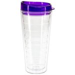 Seabreeze 22 oz Tritan Tumbler with Translucent Lid - Clear with Purple