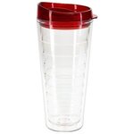 Seabreeze 22 oz Tritan Tumbler with Translucent Lid - Clear with Red