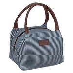 Sebastian Cooler Lunch Bag - Navy With Brown