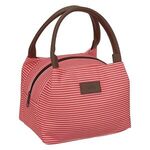 Sebastian Cooler Lunch Bag - Red With Brown