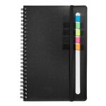 Semester Spiral Notebook with Sticky Flags - Black
