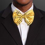 SEQUIN BOW TIE WITH LEDS - Gold w/ Amber LED