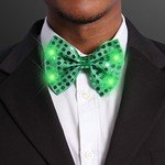 SEQUIN BOW TIE WITH LEDS - Green w/ Green LED