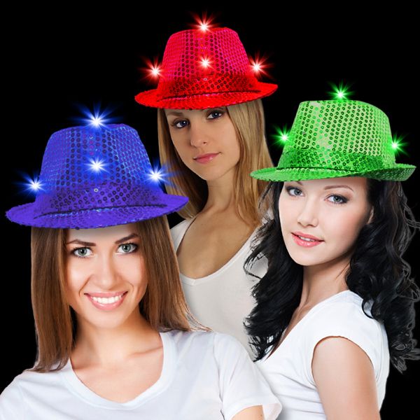 Main Product Image for Costume Hat Sequin LED Light Up Fedora