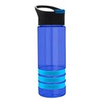 Sergeant2 -24 Oz Tritan Stripe Pop-Up Sip Lid - Transparent  Blue