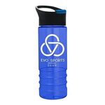 Sergeant2 -24 Oz. Transparent Bottle with Pop-up Sip lid - Blue