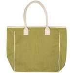 Seville Jute/Canvas Tote - Lime Green