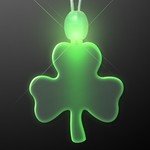 SHAMROCK LED NECKLACE LIGHT UP ACRYLIC - Green