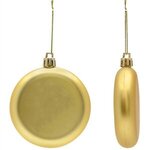 Shatter Resistant Flat Round Ornament - Gold