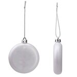 Shatter Resistant Flat Round Ornament - Pearl