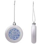 Shatter Resistant Flat Round Ornament - Pearl