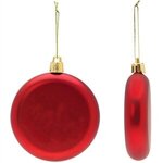 Shatter Resistant Flat Round Ornament - Red