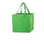 Shiny Laminated Non-Woven Tropic Shopper Tote Bag - Lime
