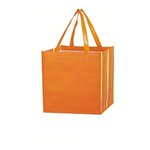 Shiny Laminated Non-Woven Tropic Shopper Tote Bag - Orange