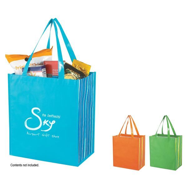 Main Product Image for Imprinted Shiny Laminated Non-Woven Tropic Shopper Tote Bag
