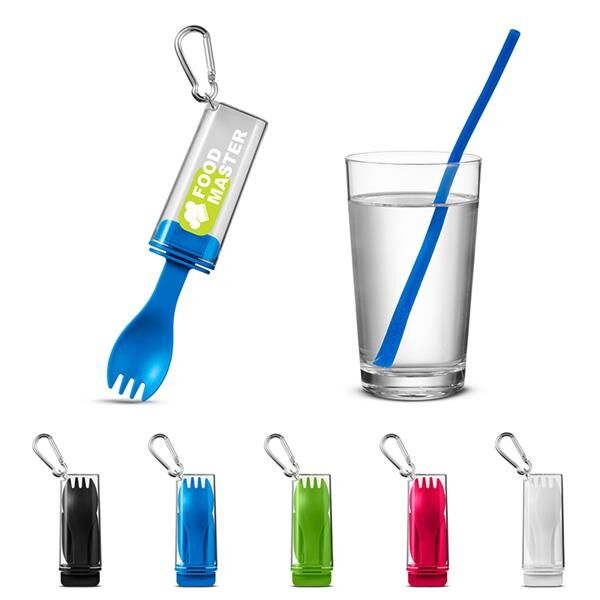 Main Product Image for Advertising Silicon Straw with Utensil Set