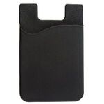 Silicone Cell Phone Sleeve with Adhesive Backing - Black