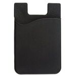 Silicone Cell Phone Sleeve with Adhesive Backing - Black