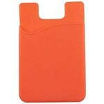 Silicone Cell Phone Sleeve with Adhesive Backing - Orange
