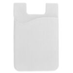 Silicone Cell Phone Sleeve with Adhesive Backing - White