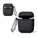 Silicone Earbud Case with Carabiner - Black