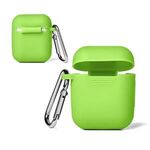 Silicone Earbud Case with Carabiner - Lime Green