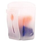 Silicone Earplugs With Blue Nylon Cord and Clear Clip Case -  