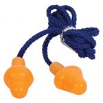 Silicone Earplugs With Blue Nylon Cord and Clear Clip Case -  