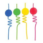 Silly Straws with Medalllion - Assorted Colors
