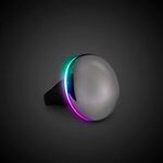 Silver Button LED Laser Ring -  