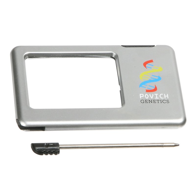 Main Product Image for Custom Printed Custom Imprinted Silver Thin Light-Up Magnifier