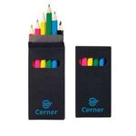 Six-Color Wooden Pencil Set in Black Box