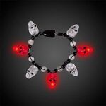 Skull Bead LED Bracelet - White-black