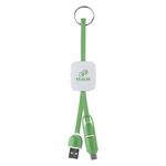 Slide Charging Cables on Key Ring - Lime
