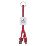 Slide Charging Cables on Key Ring - Red