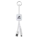 Slide Charging Cables on Key Ring - White